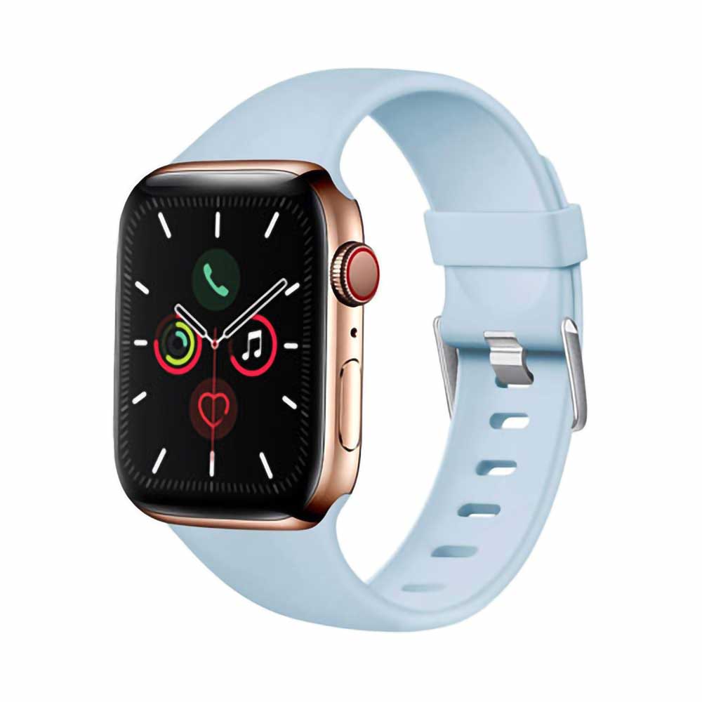Sky blue silicone apple watch band