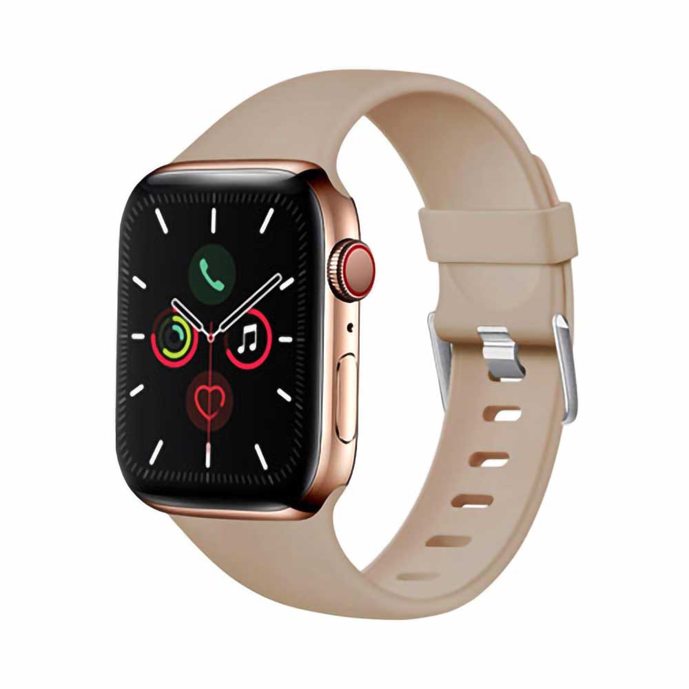Tan silicone apple watch band