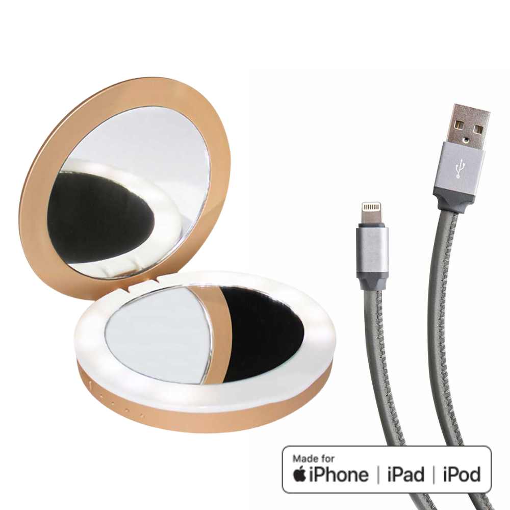 Beauty Bank & Cable Bundle - Apple MFi Certified Lightning Cable for iPhones & iPads, 3-Ft