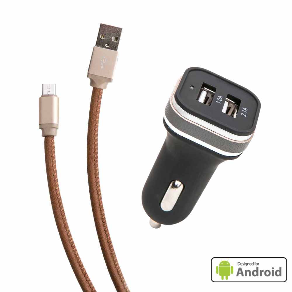 Car Charger & Cable Set - Android Phone, 3-Ft