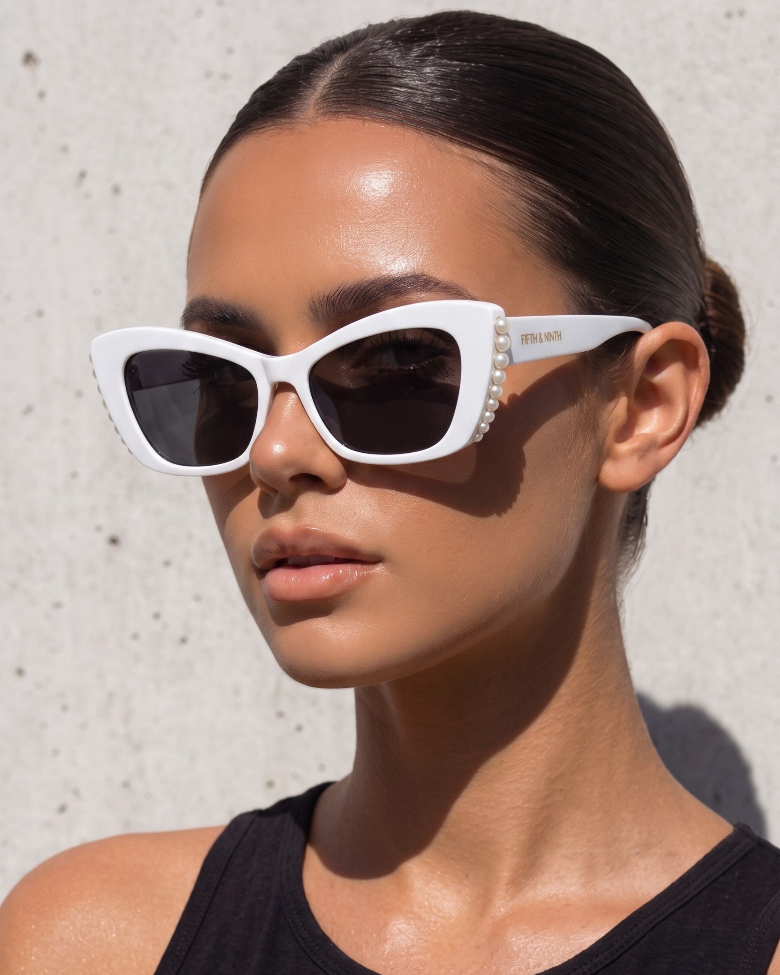 Belle | Pearl Cat-Eye Wedding Sunglasses | Fifth & Ninth – Fifth