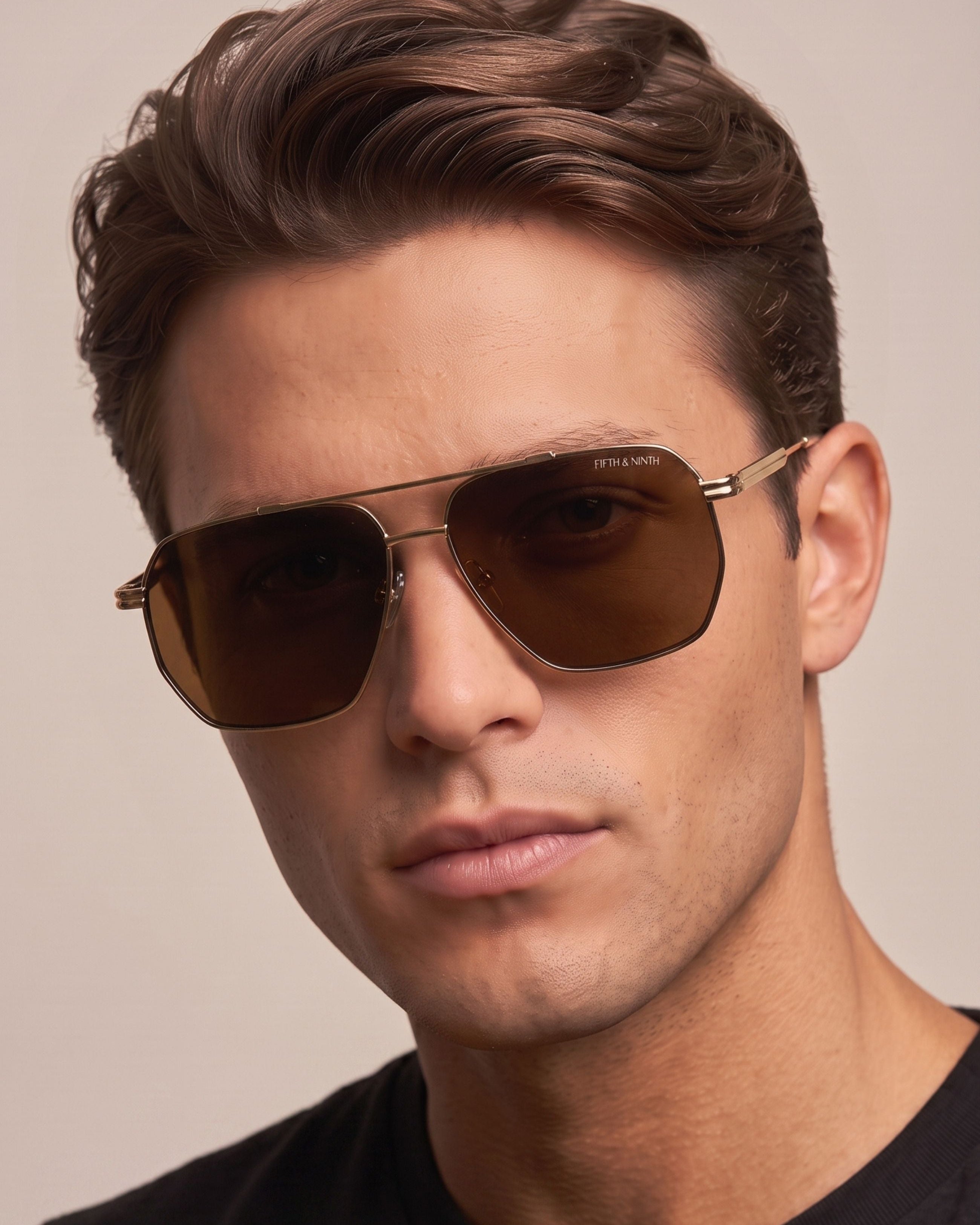 Goldie | Geometric Aviator Polarized Sunglasses | Fifth & Ninth