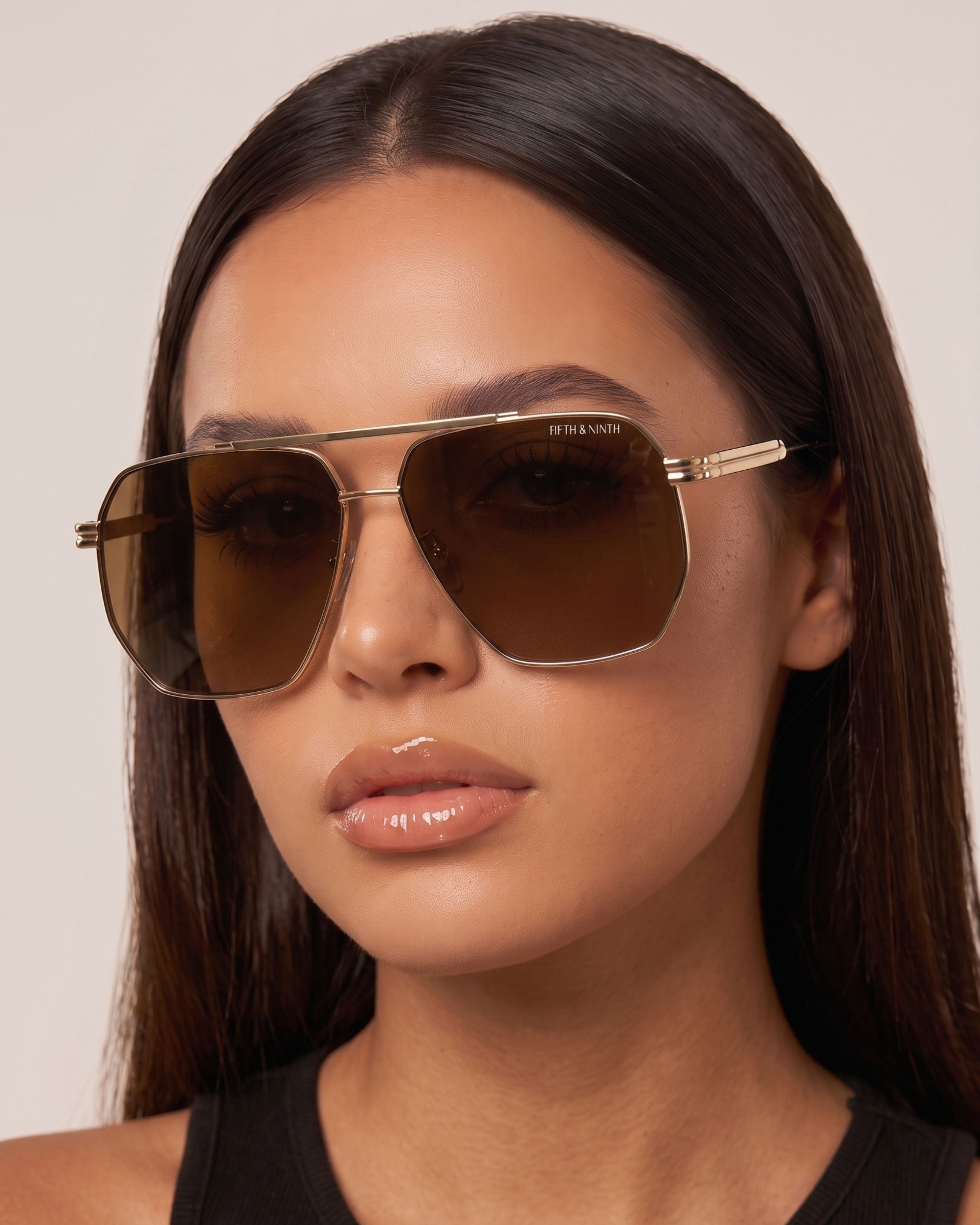 Goldie | Geometric Aviator Polarized Sunglasses | Fifth & Ninth