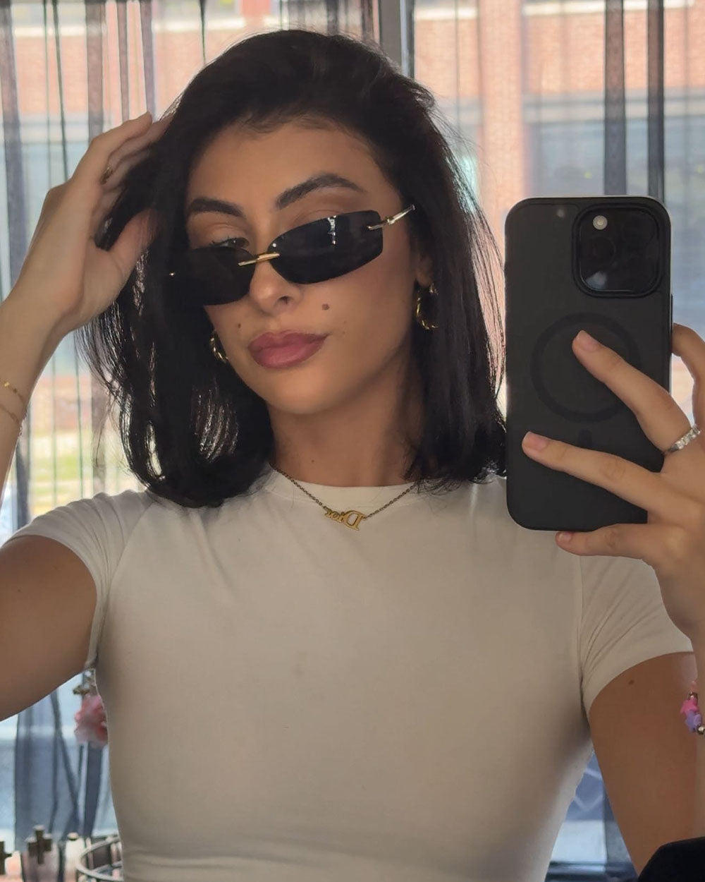 Zuri | Rimless Wraparound Sunglasses | Fifth & Ninth – Fifth and Ninth