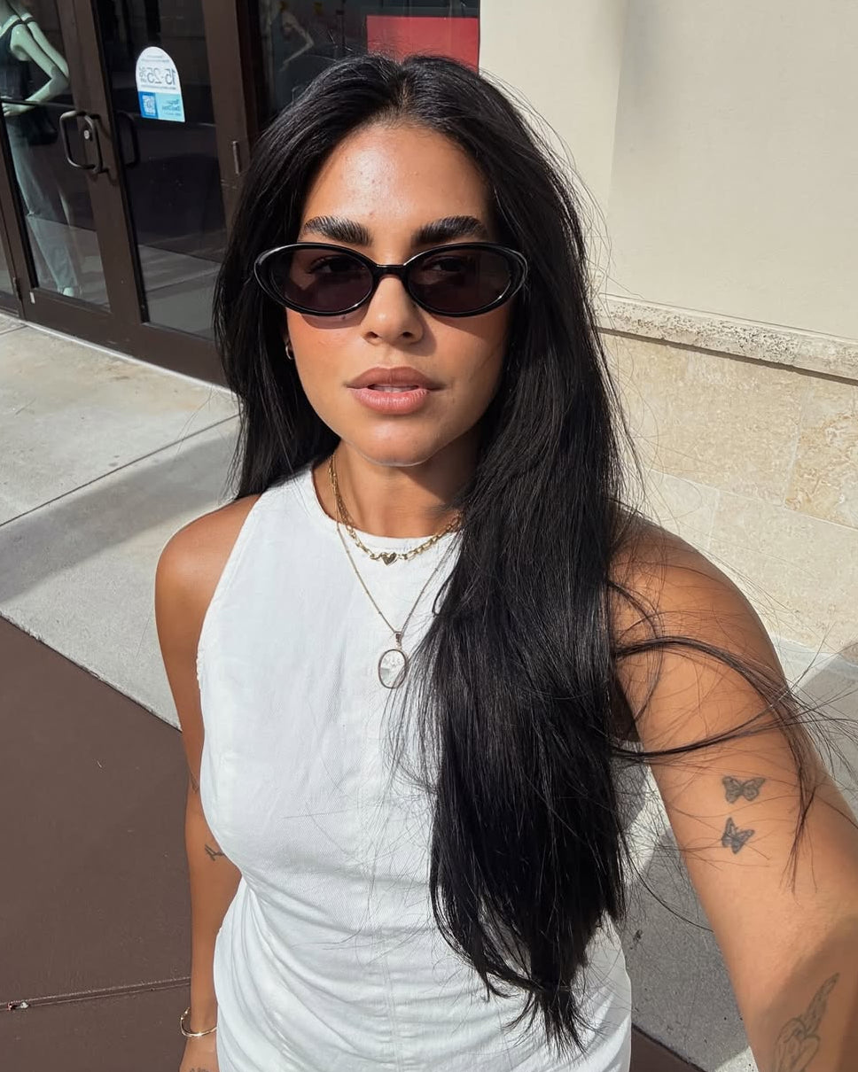 The Eye ブラックメタル　BLACKL Taya | Wide Oval Polarized Sunglasses | Fifth & Ninth – Fifth and