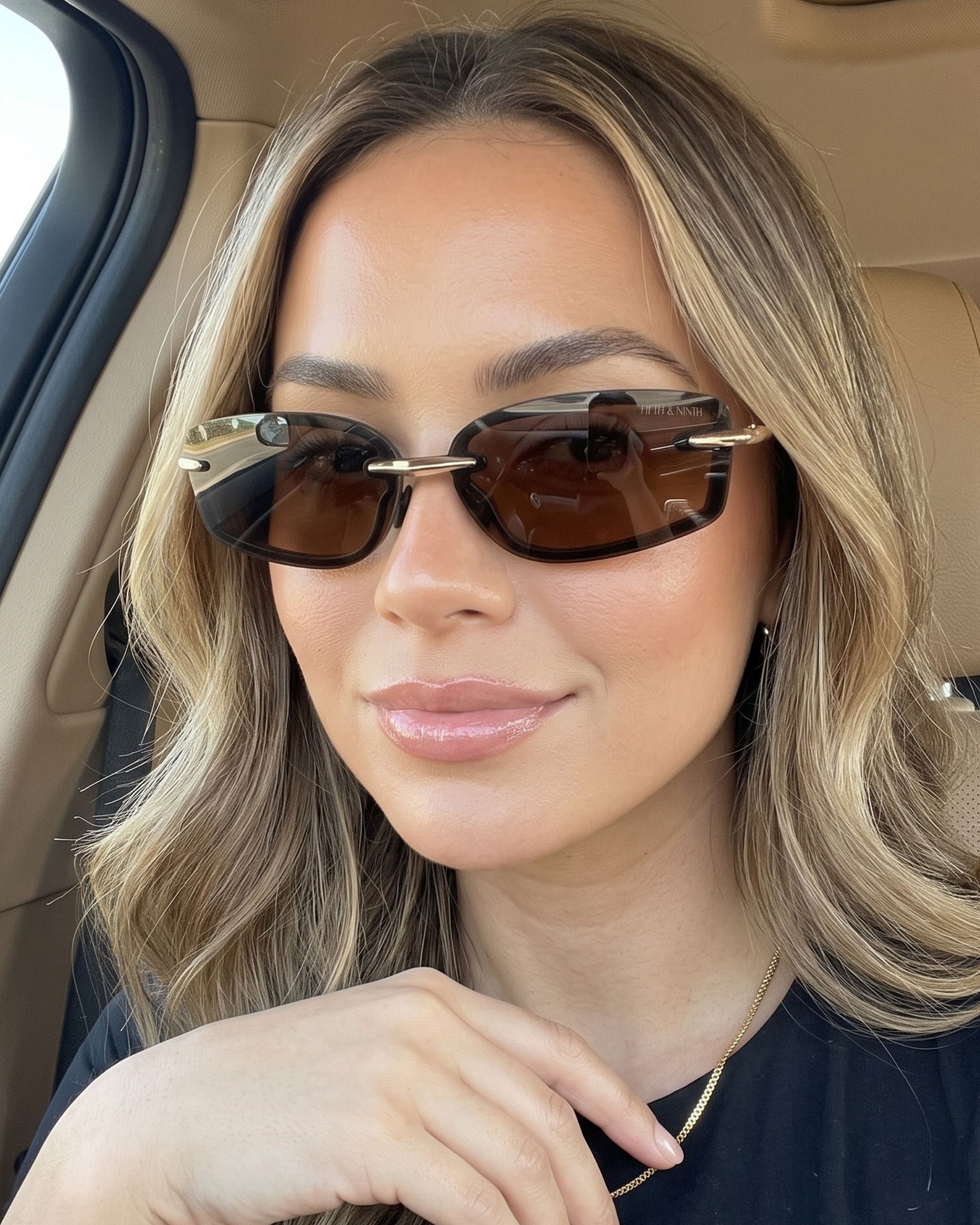 Zuri | Rimless Wraparound Sunglasses | Fifth & Ninth – Fifth and Ninth