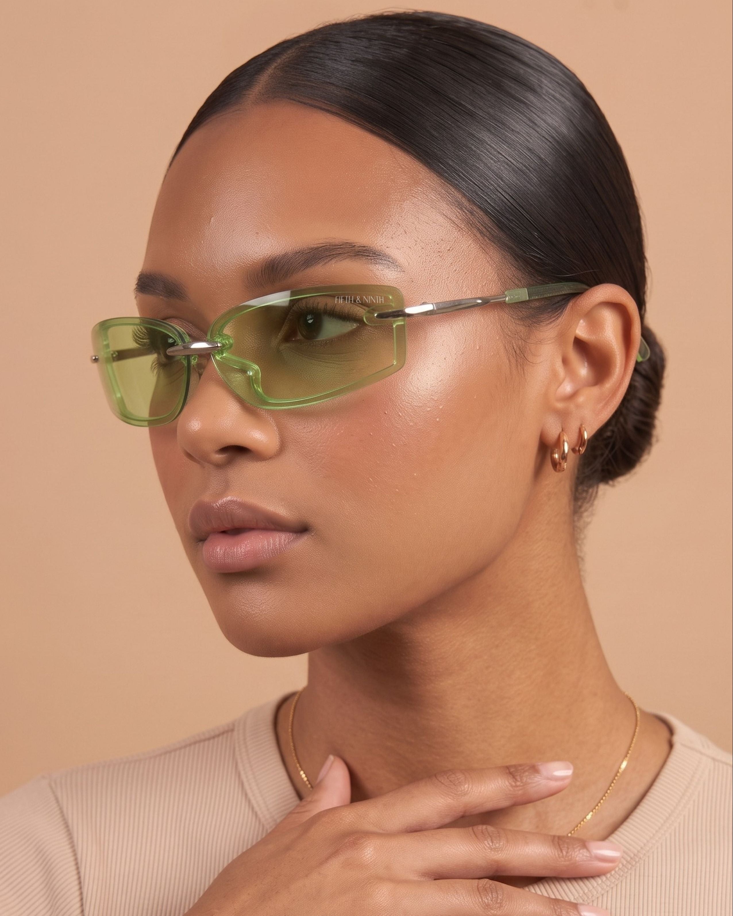 Zuri | Rimless Wraparound Sunglasses | Fifth & Ninth – Fifth and Ninth