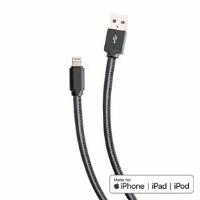 Genuine Leather Apple MFi Certified Lightning Cable for iPhones & iPads, 3-Ft
