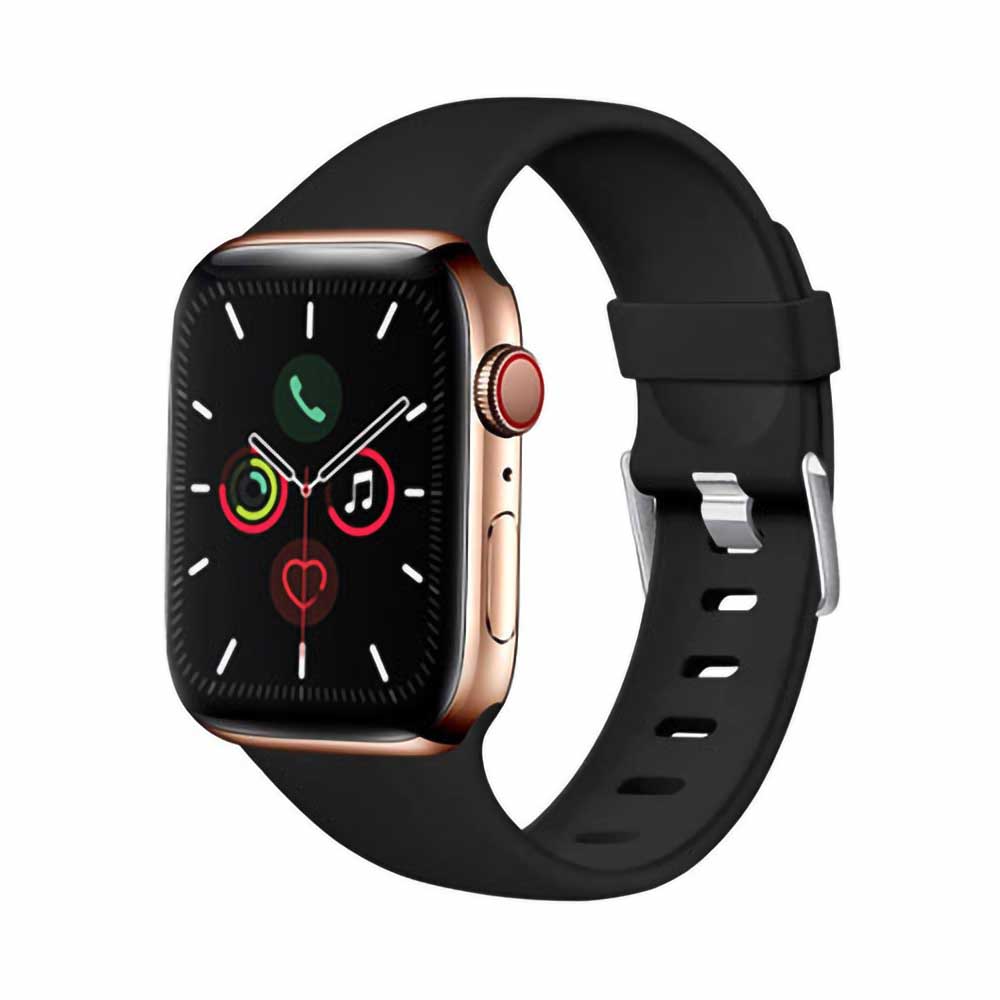 Black silicone apple watch band