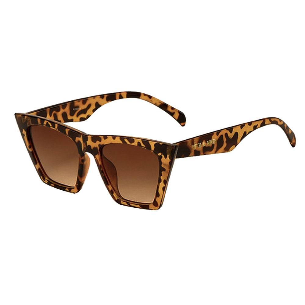 Square Cat Eye Sunglasses - Brown