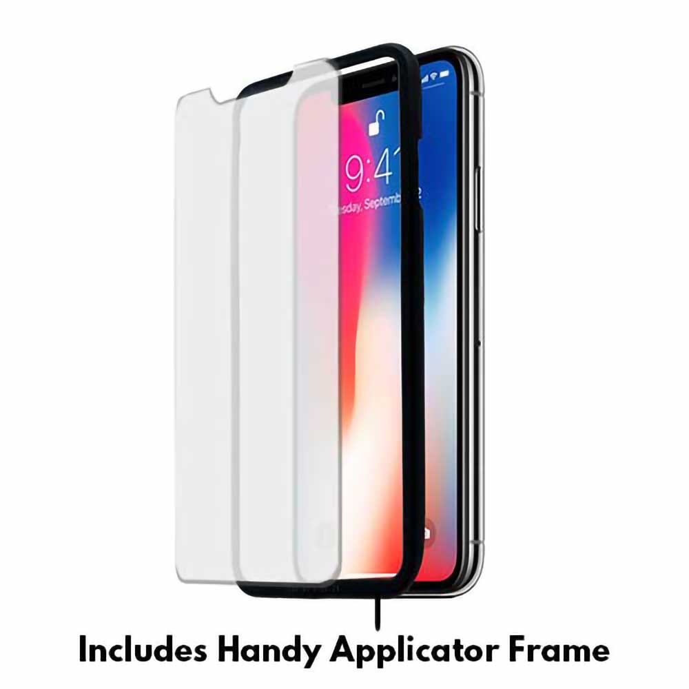 Mirrored screen protector with applicator frame