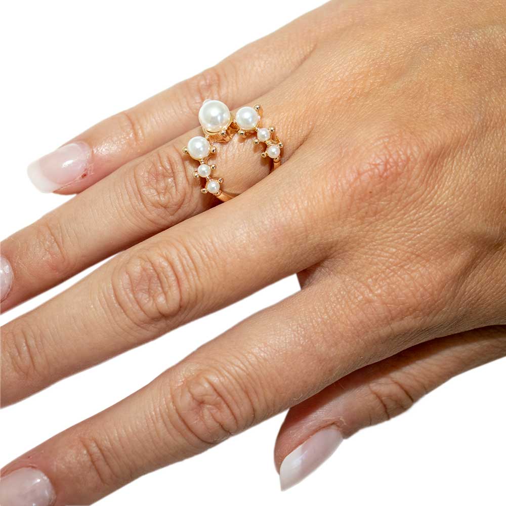 Multi-Layer Rice Pearl selling Cluster Ring