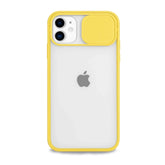 Bright yellow iPhone case with camera cover