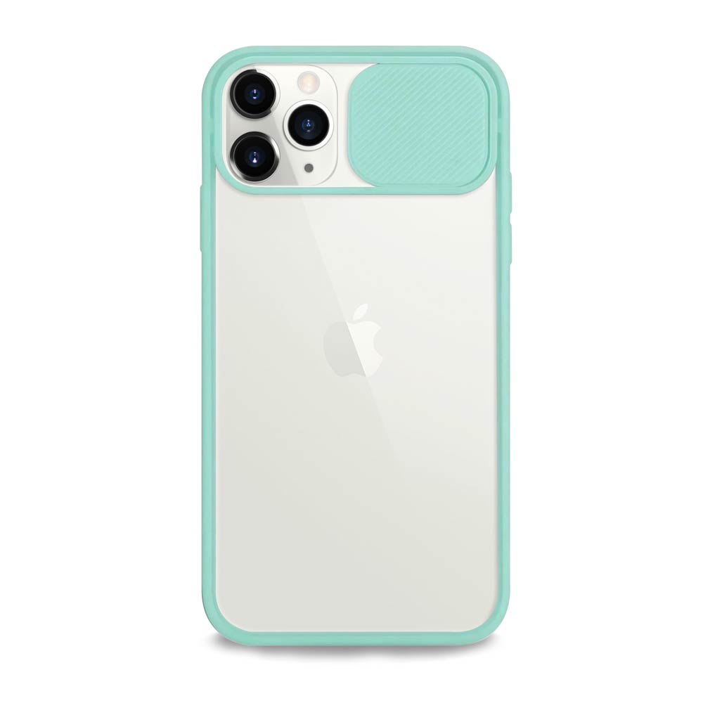 Sliding lens cover iPhone case in mint green