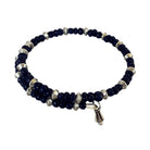 Navy beaded wrap bracelet