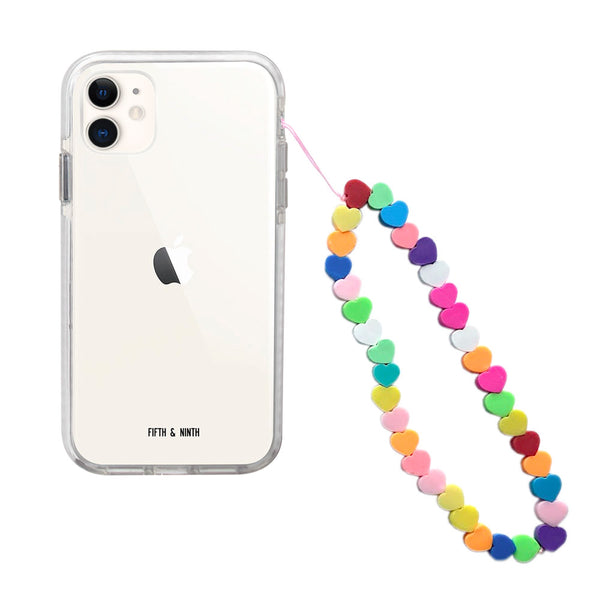 Fifth & Ninth Neon Hearts Beaded Phone Charm