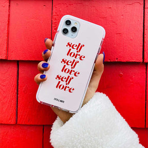 pink and red self love iphone case