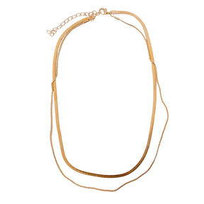 Penelope Layered Herringbone Chain Necklace
