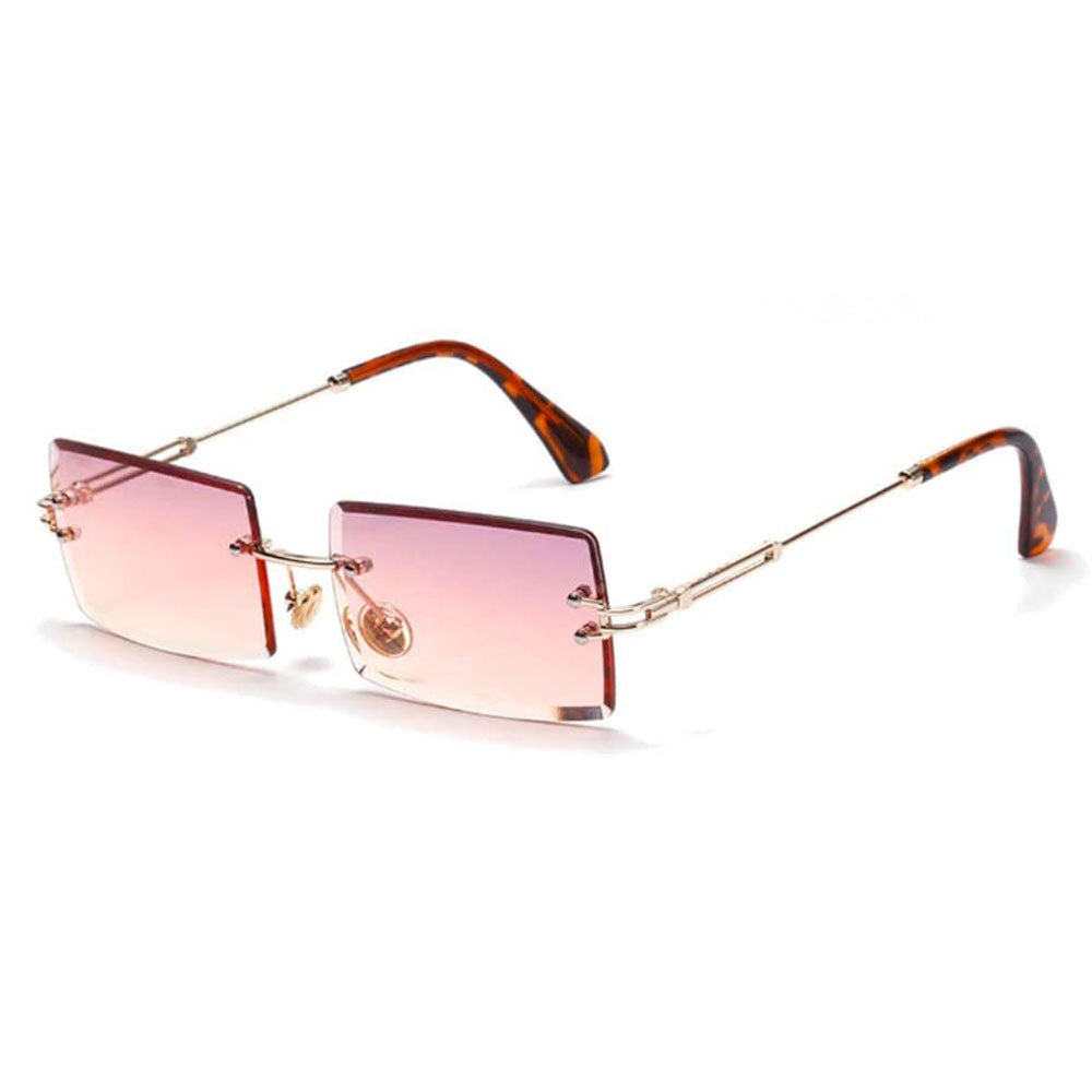 Cute Pink Retro Rimless Sunglasses