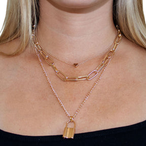 Quinn Layered Padlock Necklace