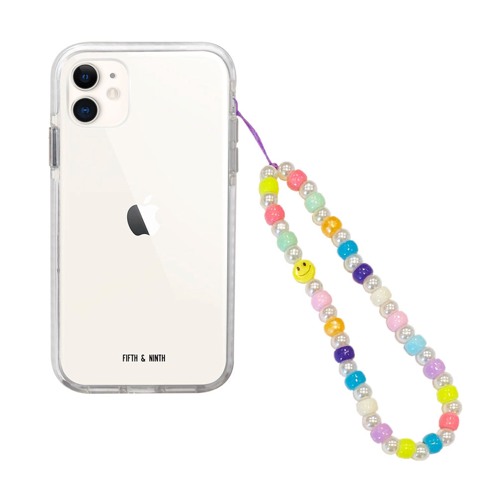 Rainbow Pearl Beaded Phone Charm
