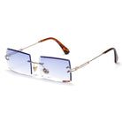 Baby Blue Rimless Rectangle Sunglasses