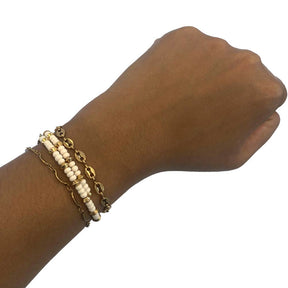 Mix and match gold bracelets